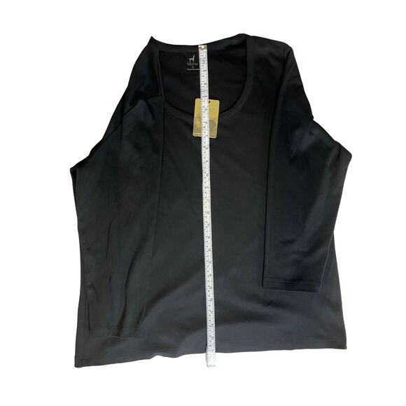 Peruvian Connection Pima Cotton Top XL Gray Scoop Neck 3/4 Sleeve NWT - Picture 5 of 7